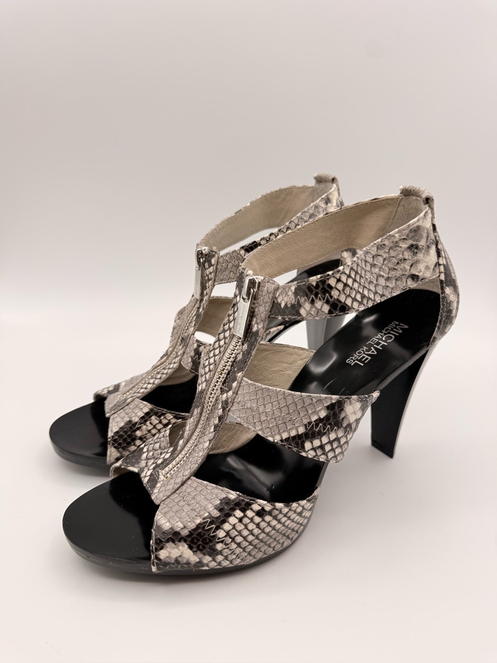 MICHAEL KORS Snakeskin Leather Strappy Platform Heels Size 11